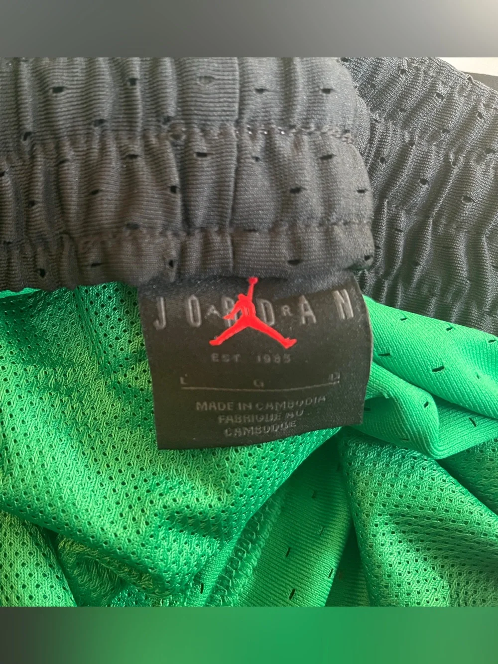Jordan Bright Green & Black Mesh Basketball Shorts